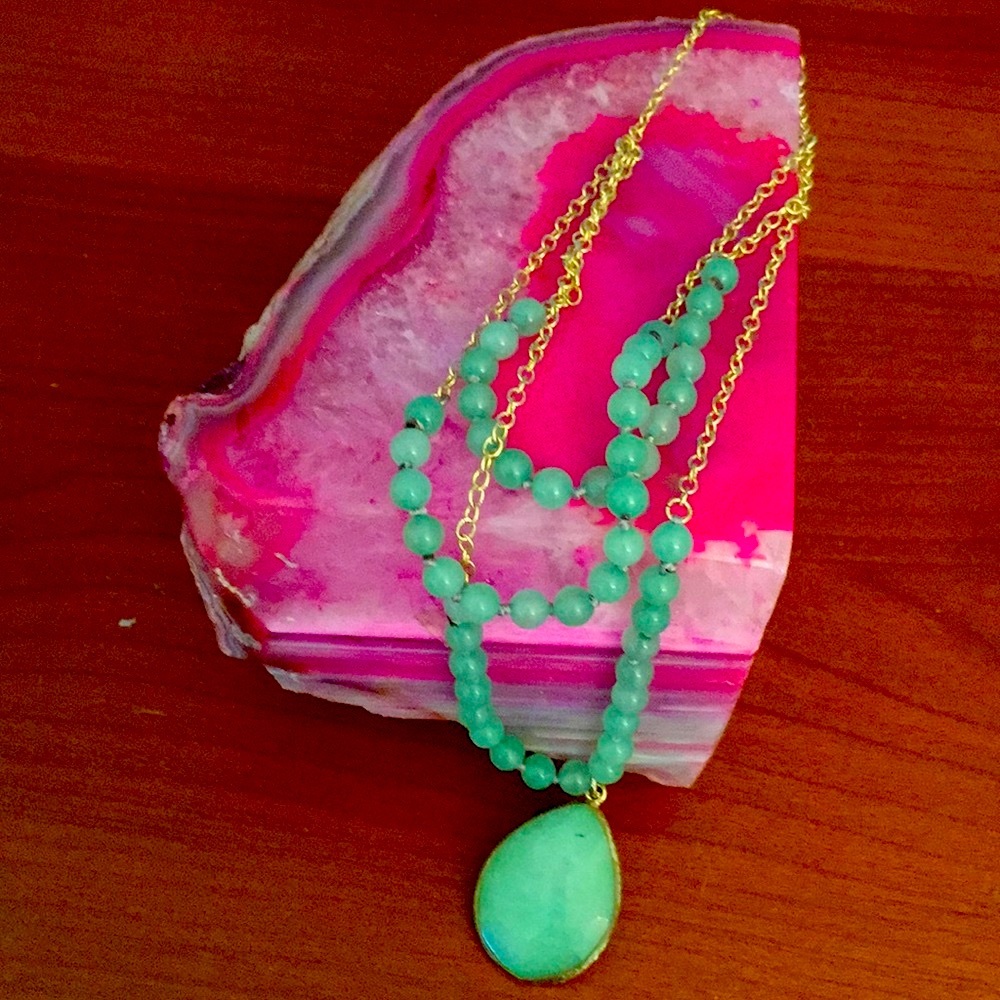 Designer Jade Vintage Layered Necklace Never Used